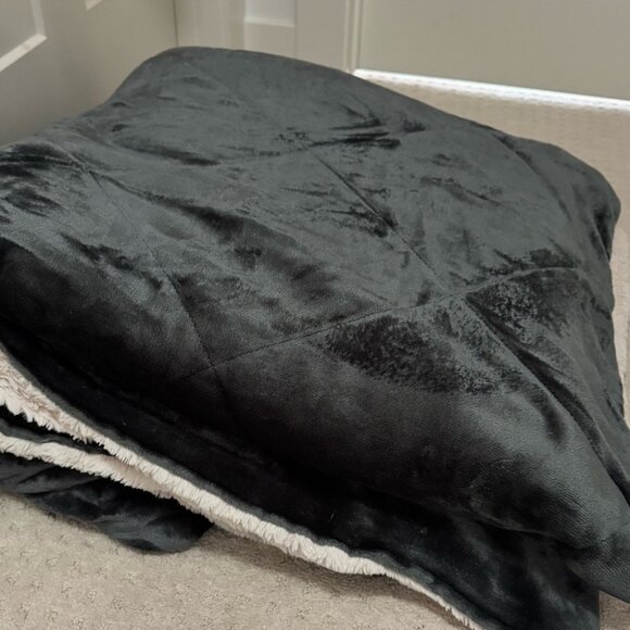 London fog king comforter diamond quilt pattern dark grey Cream Bedding Blanket - Picture 13 of 15